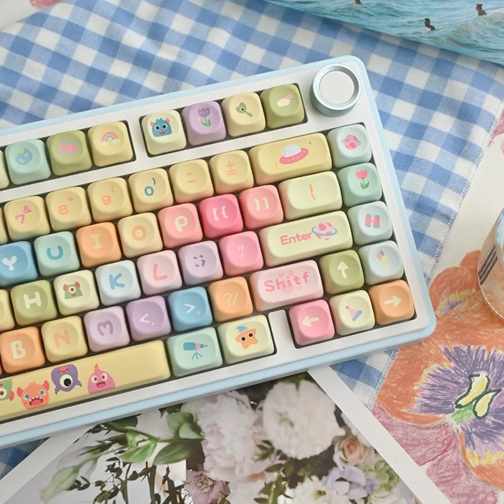 MOA Keycaps PBT 133 Keys Graffiti Monster Cute Candy for 60/64/84/98/108 Gaming Mechanical Keyboard MX Switch