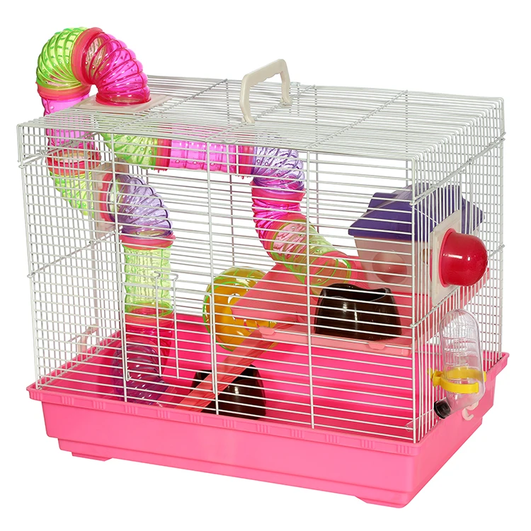 

2-Storey Pet Hamster Cage Luxury House Portable Mice Home Habitat Decoration