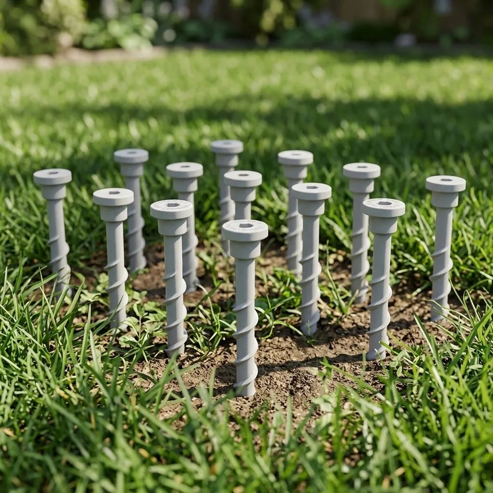12 Pack Plastic Ground Screws for Robotic For Lawn Mower Charging Station Anchoring and Garage Mounting Performance