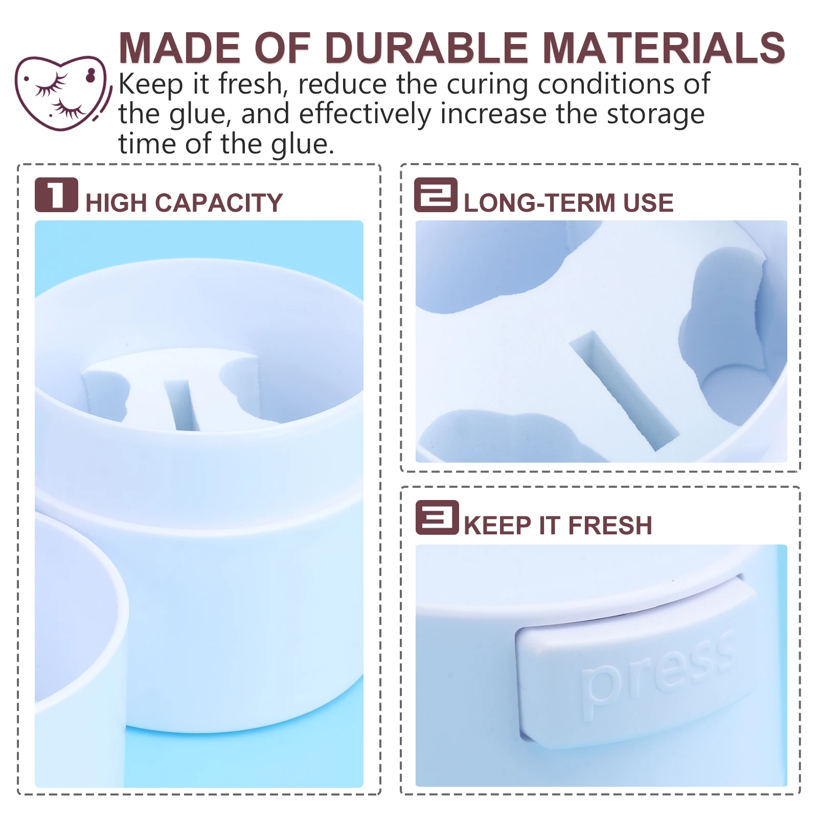 

1Pc Eyelash Glue Storage Box Sealed Eyelash Extension Glue Storage Case Portable Lightweight Makeup Tool