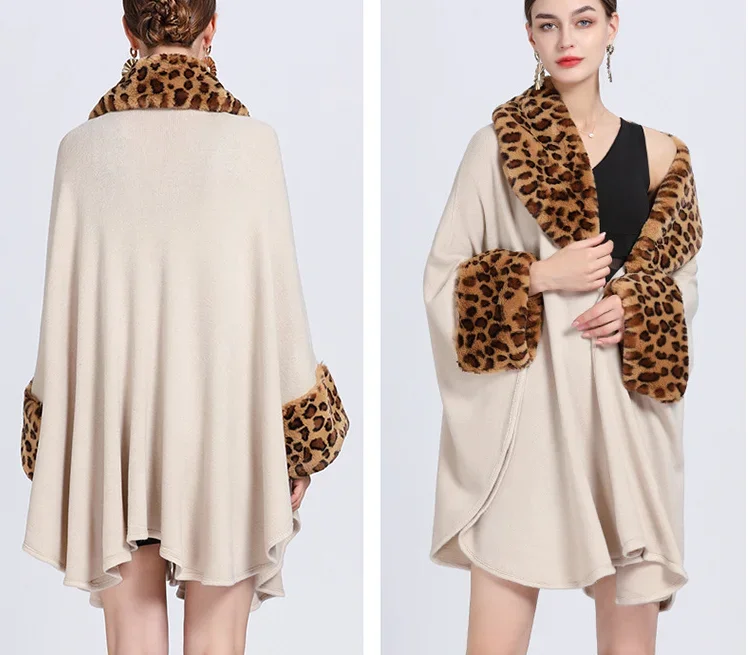 ฤดูใบไม้ร่วงฤดูหนาวใหม่เลียนแบบ Otter กระต่ายขนสัตว์ Shawl เลียนแบบแคชเมียร์เสื้อสเวตเตอร์ถักผู้หญิง Poncho Lady Capes เสื้อคลุมสีแดง