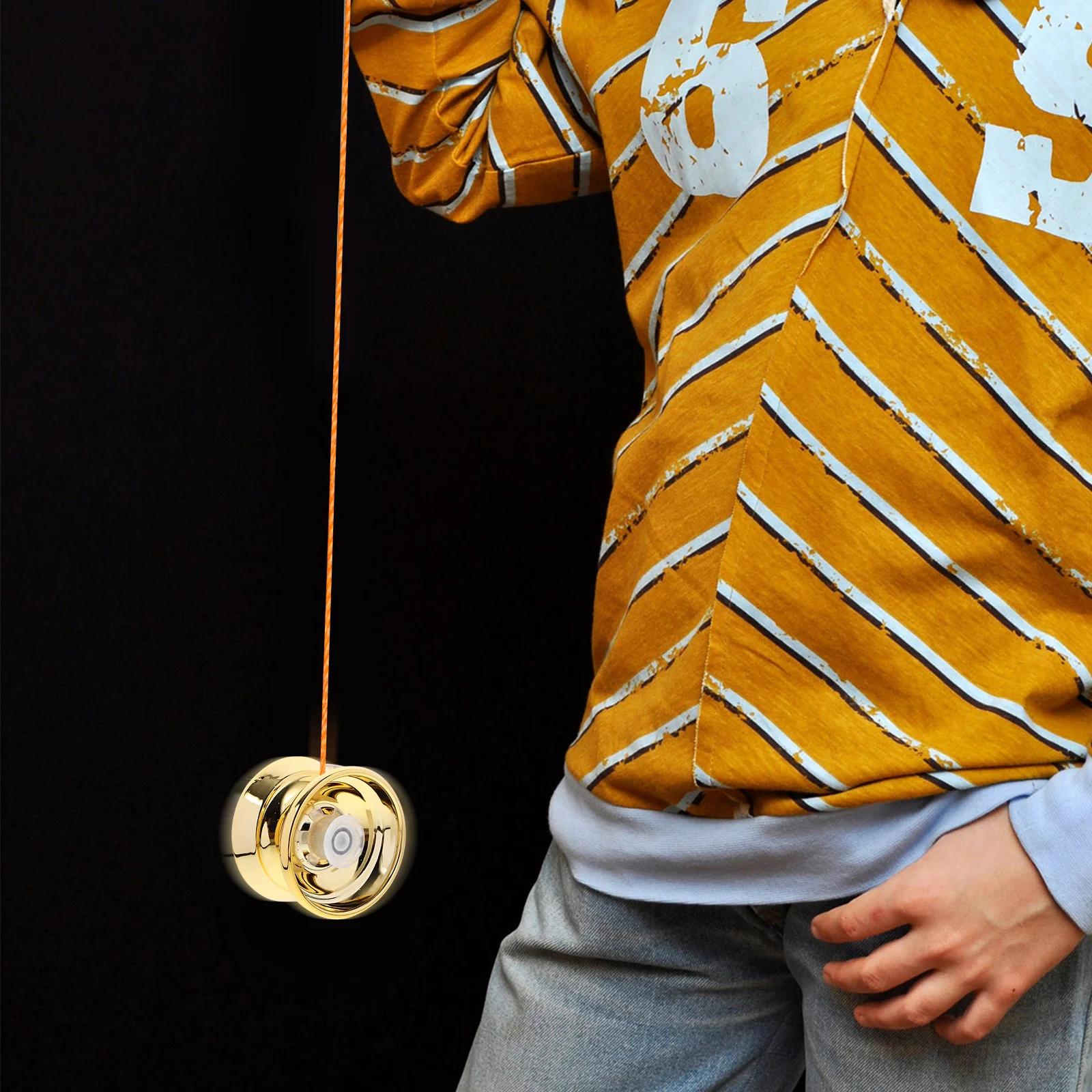 1Set Legierungs-Yo-Yo für Anfänger, glatte, nicht reagierende Yo-Yo-Bälle, pädagogisches Spielen im Freien, Hand-Auge-Koordination, Fähigkeitstraining, Metall