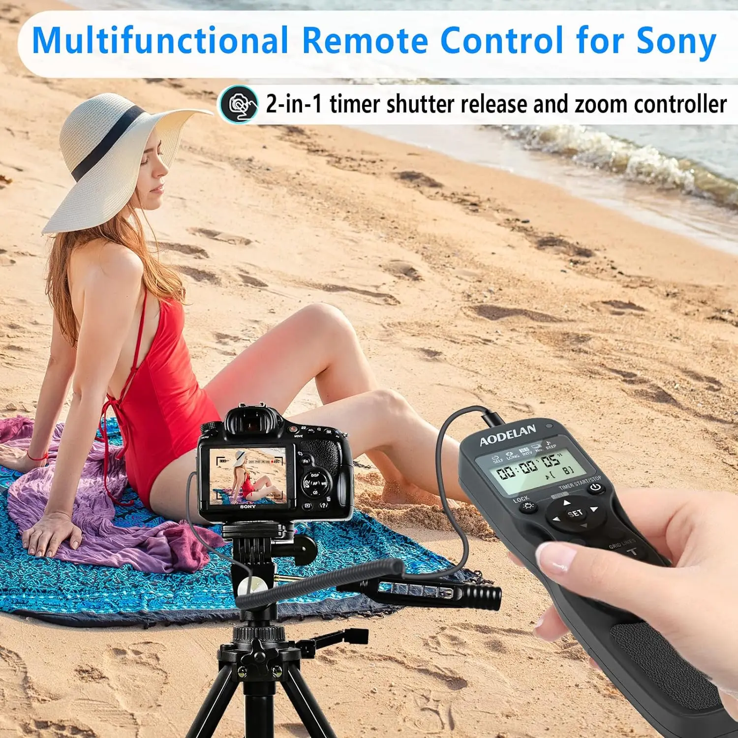 

Wired Timer Zoom Controller Camera Remote Control for Sony A1 A7IV A5100 A5000 A3000 FX30 FX3 X70 NX80 AX700 AX60 AX45 AX40 AX30