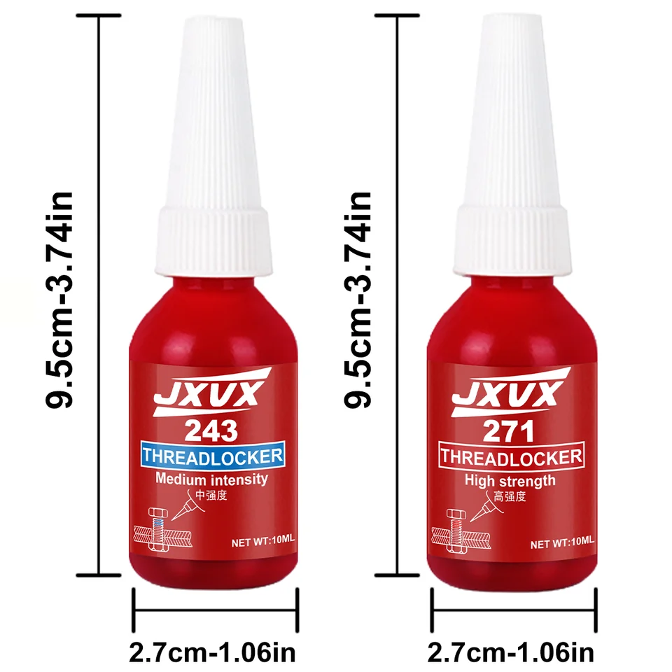 JXVX 243/271Threadlocker Red Blue Screw Glue Thread Locking Agent