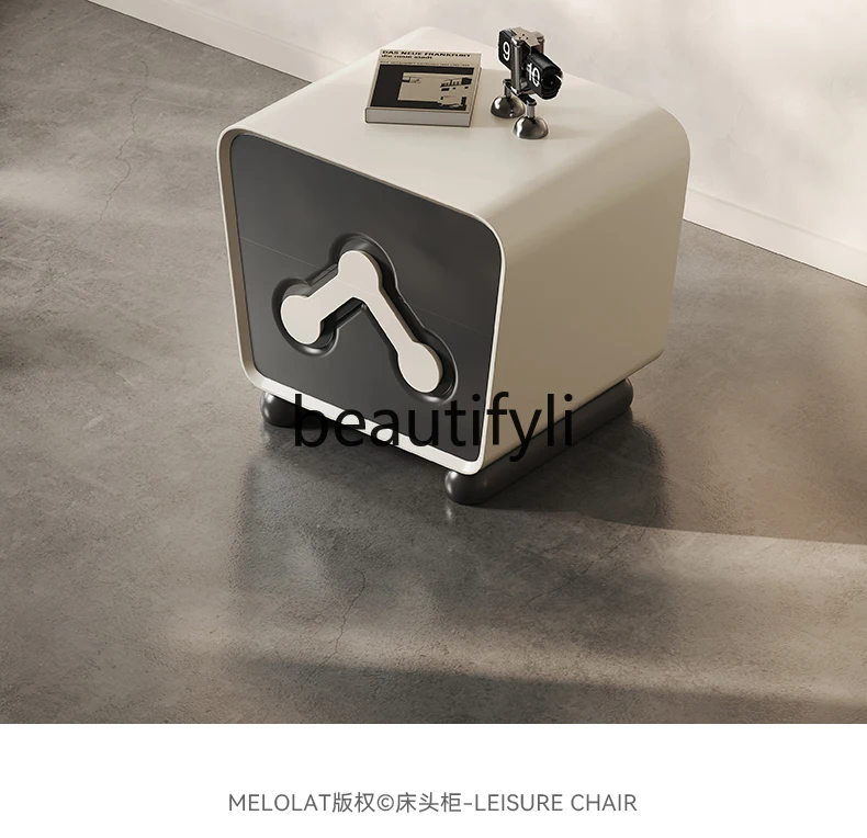 Bedside Table Italian Minimalist Bedside Cabinet High-end Storage Cabinet