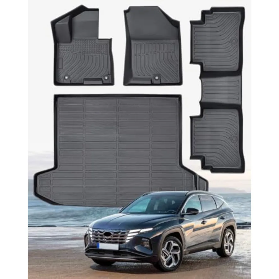 

Floor Mats for Tucson 2025 2024 2023 2022 Excluding Hybrid PHEV Custom Fit TPE All Set for Interior Protection: Heavy Duty Fro