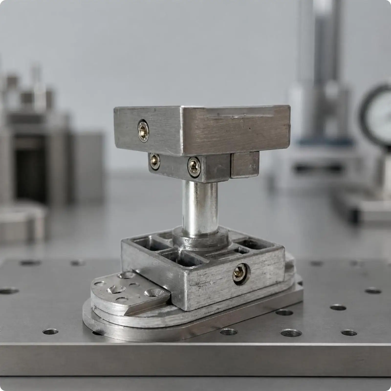 Silver Metal Print Head Seat Assembly with Mounting Foot for High Speed Printer Alignment