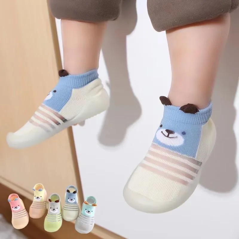 

Baby Thin Ice Sock Shoes Summer Hollow Out Cartoon Bear Soft Anti-slip First Walkers Boys Girl Outdoor Toddler Sneakers