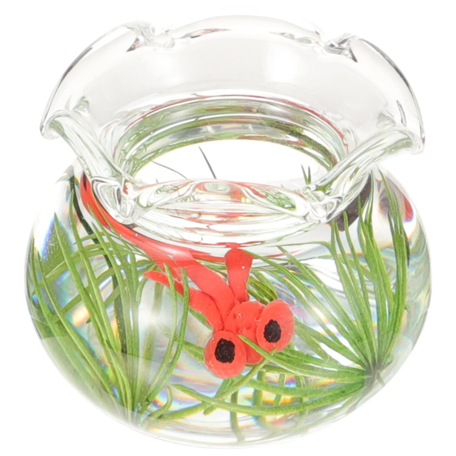 

Миниатюрная пластиковая золотая рыбка в аквариуме: компактный реалистичный декор для мини-домика, ландшафта, настольный декор, маленький аквариум для рыбок