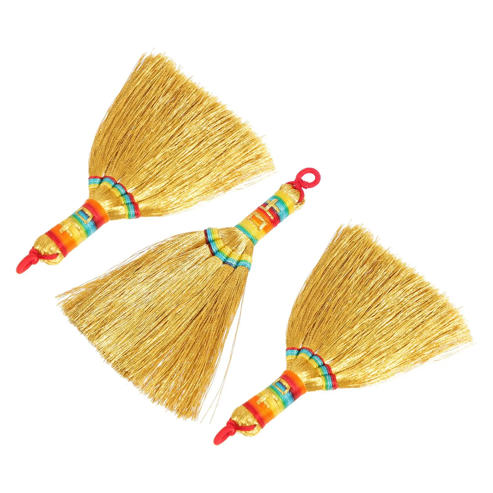 

3pcs Golden Mini Bedside Sweeper Hanging Decor Kids Sleep Keychain Pendants Retro Key Adornment Exquisite Gifts