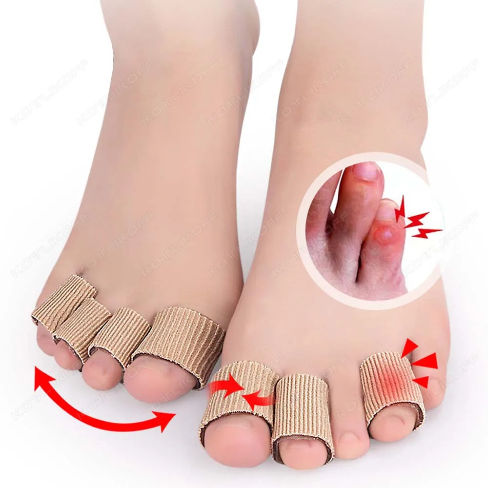 Fabric Silicone Toe Tube Gel Toe Protector Bandage For Corns, Blisters, Calluses, Hammer Toes Pain Relief Foot Care Sleeve Pads