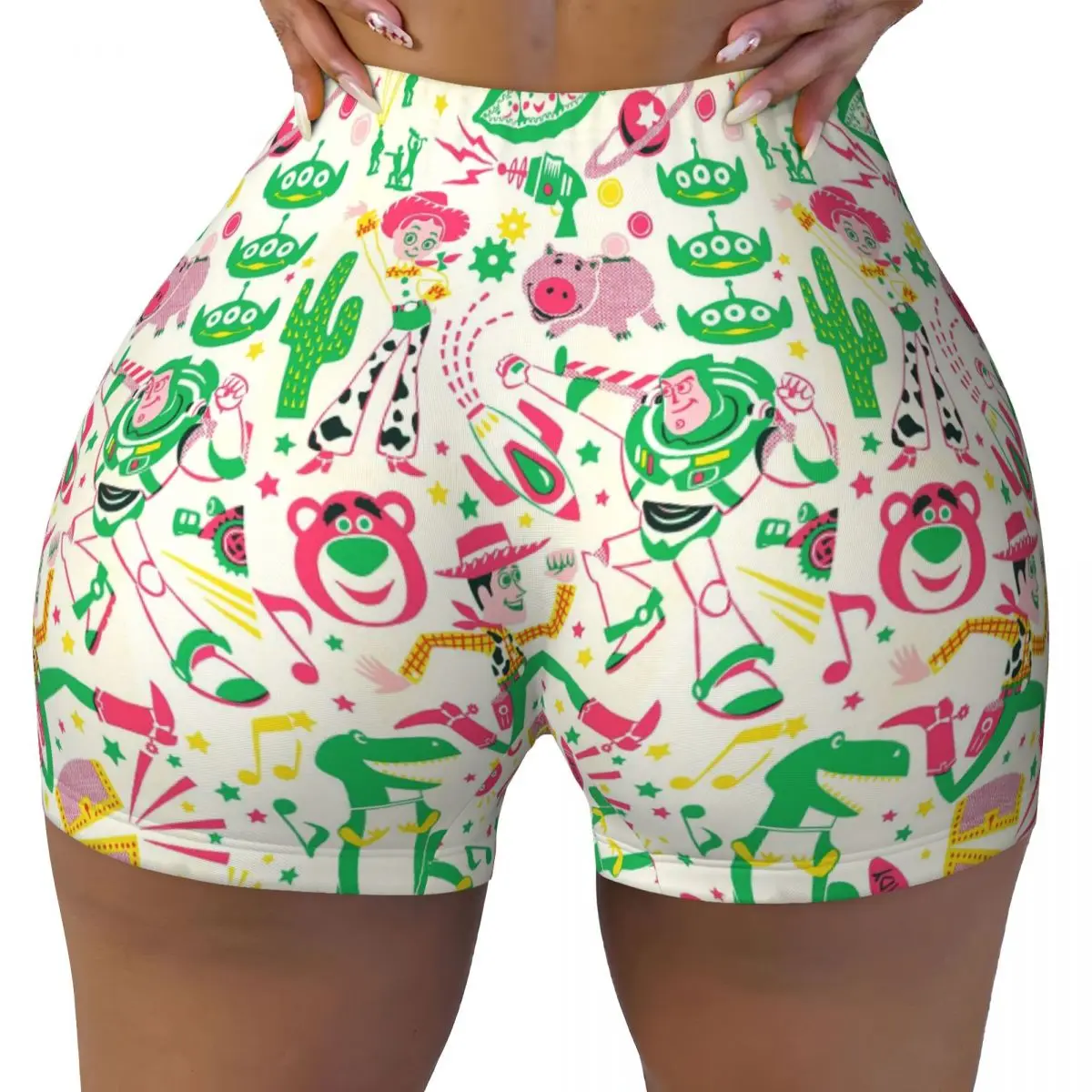 

Custom Toy Story Cartoon Workout Biker Running Shorts Women Gym Yoga Shorts