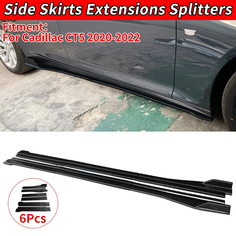 

For Cadillac CT5 2020 2021 2022 Car Accessories Side Skirt Carbon Fiber Extension Splitters Body Apron Lip Splitter Winglet ABS