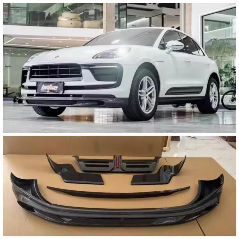 For Porsche Macan 2022 2023 2024 High Quality Carbon Fiber Car Bumper Front Lip Rear Diffuser Spoiler Side Skirt Body Kit