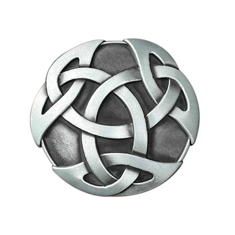 Zinc alloy Celtic-style belt buckle with western style and European smooth head for leather clothing