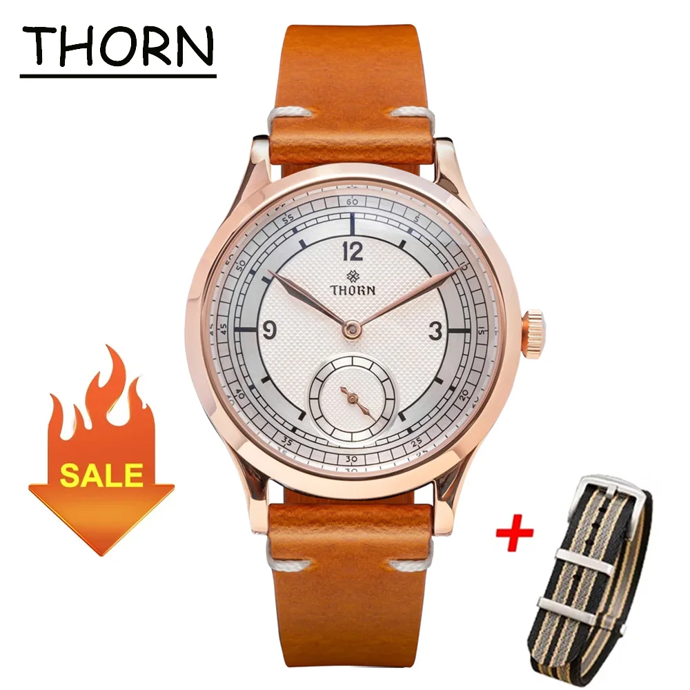 

THORN T001 VD78 Men's Watch Stainless Steel Sapphire Fashion Business Quartz Movement 3Bar Waterproof Vintage Watches