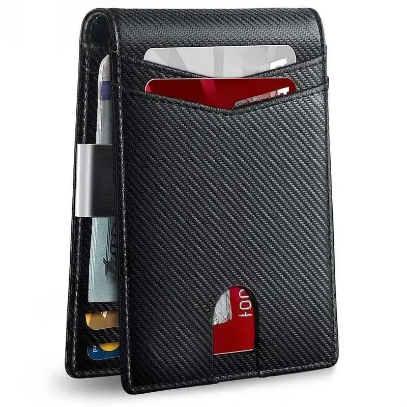 Porta carte di credito Portafogli da uomo Borsa per soldi Portafoglio sottile sottile da uomo Portafoglio corto piccolo da uomo Nero Vallet Billfold
