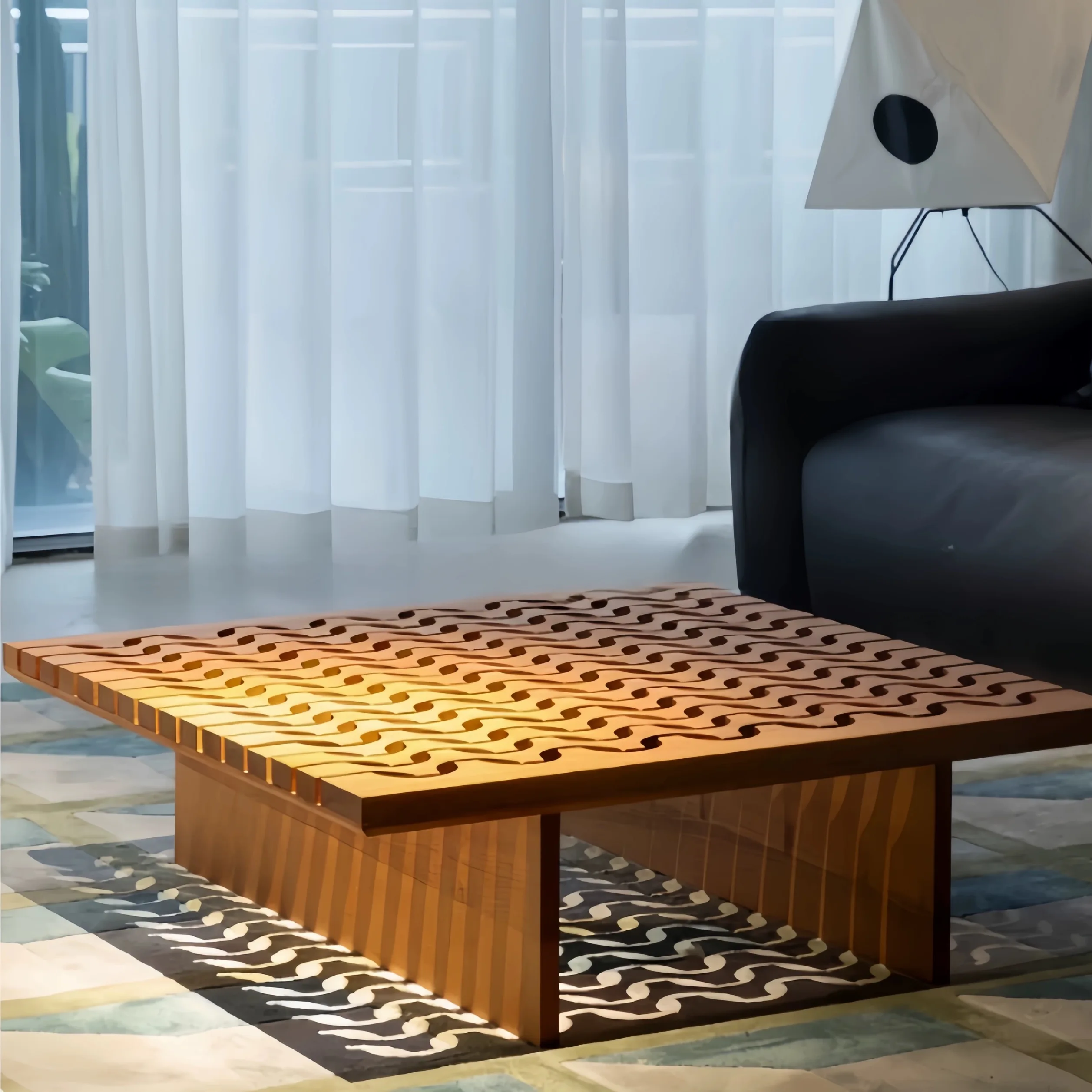 

✘x Wood Coffee Table Durable Eco-friendly Suitable for Living Rooms Home Use Cafes. Simple Design Combines&