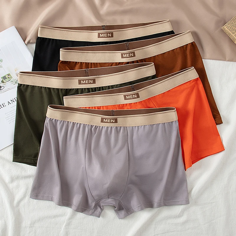 

5-pcs Men's Belt MEN Underwear Comfortable And Versatile Plus Size Youth Boxer Shorts Sports Leggings Breathable And Sexy Shorts