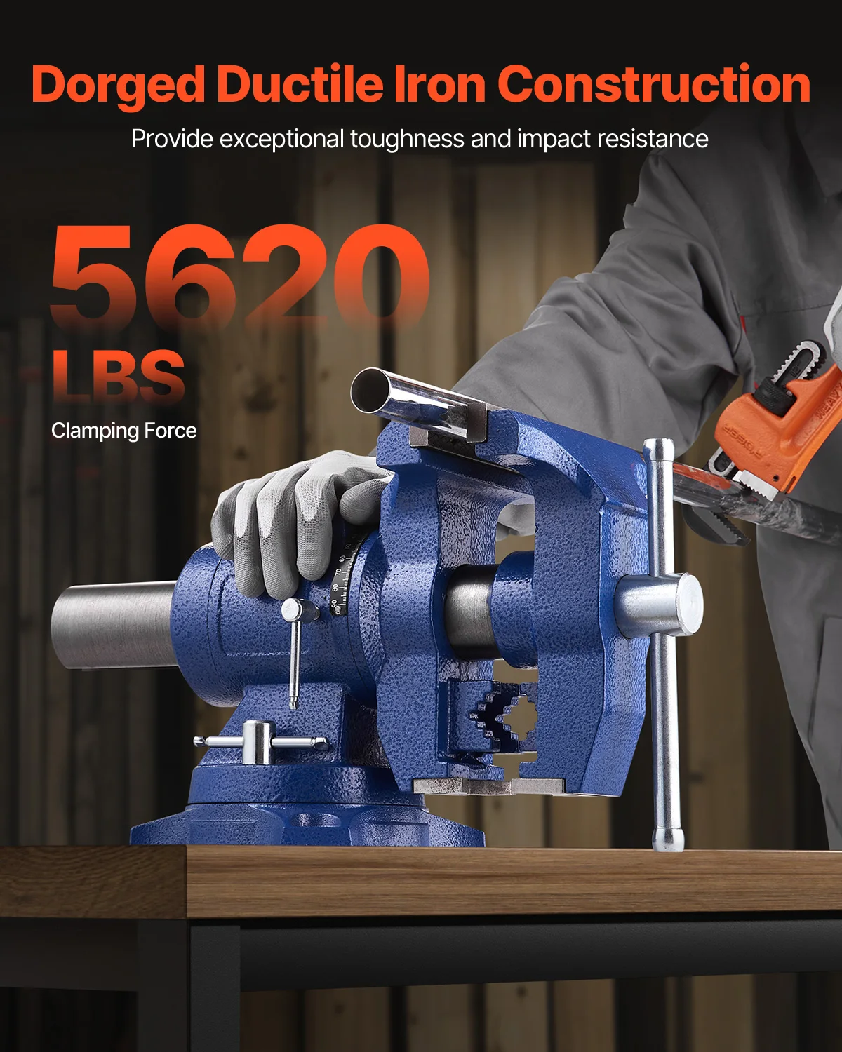SucceBuy Heavy Duty Bench Vise 6-1/2