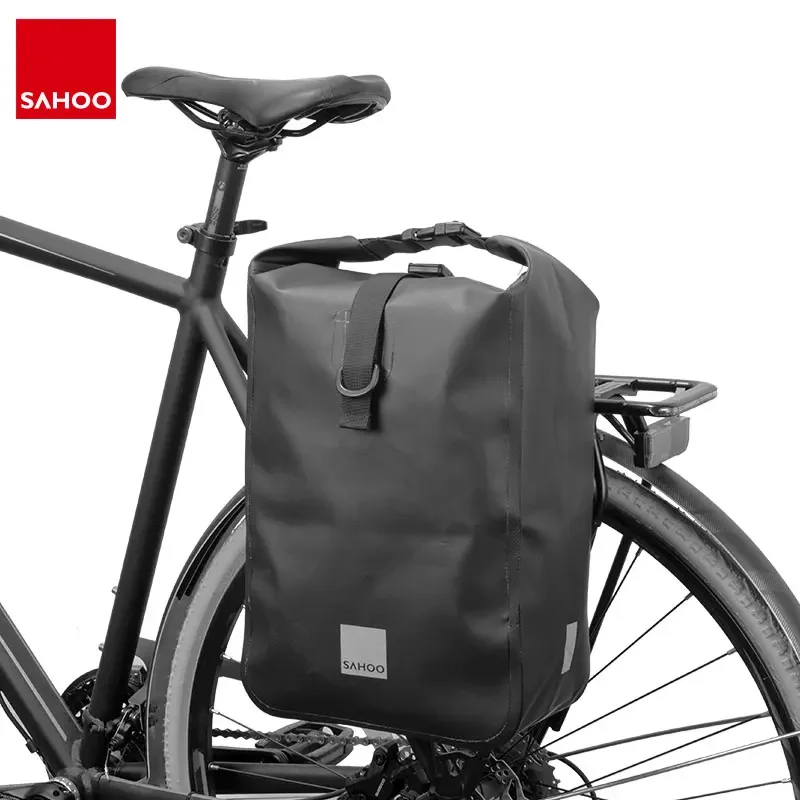 Sahoo Bicycle Rear Rack Bag 10L Rainproof Luggage Carrier Trunk Pannier W/ Should Carry Belt Cycling Travel Storage Bag