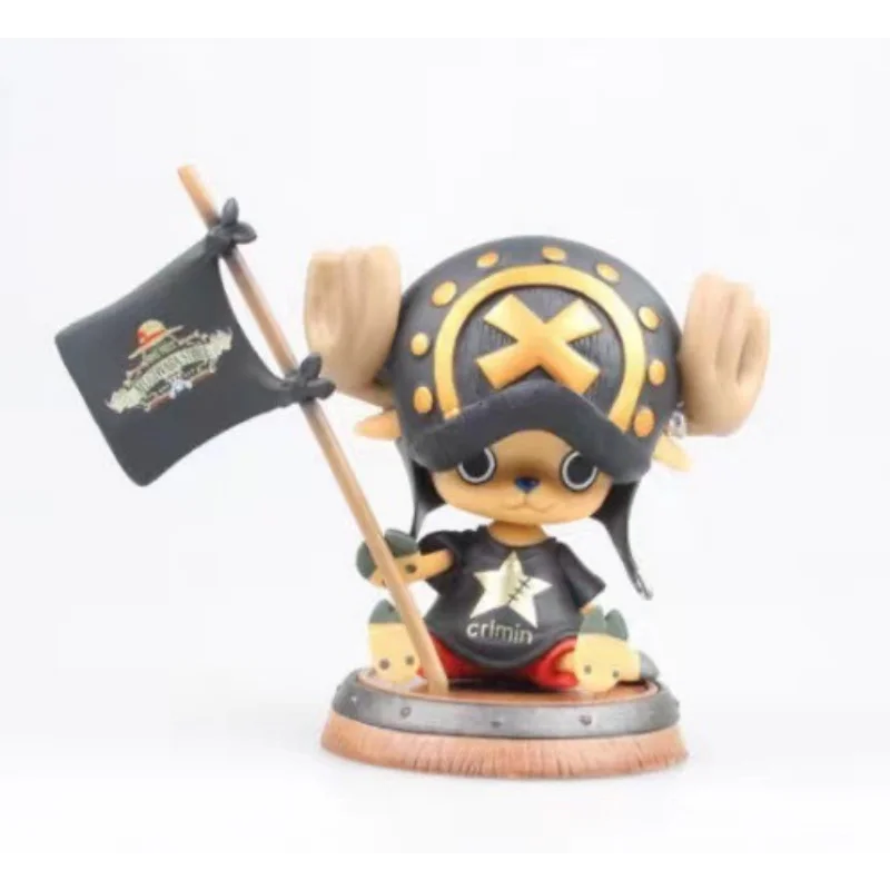 9cm One Piece Figure Anime Chopper With Flag Action Figurine Doll Model Toys PVC Statue Collection Car Decoration Children Gifts