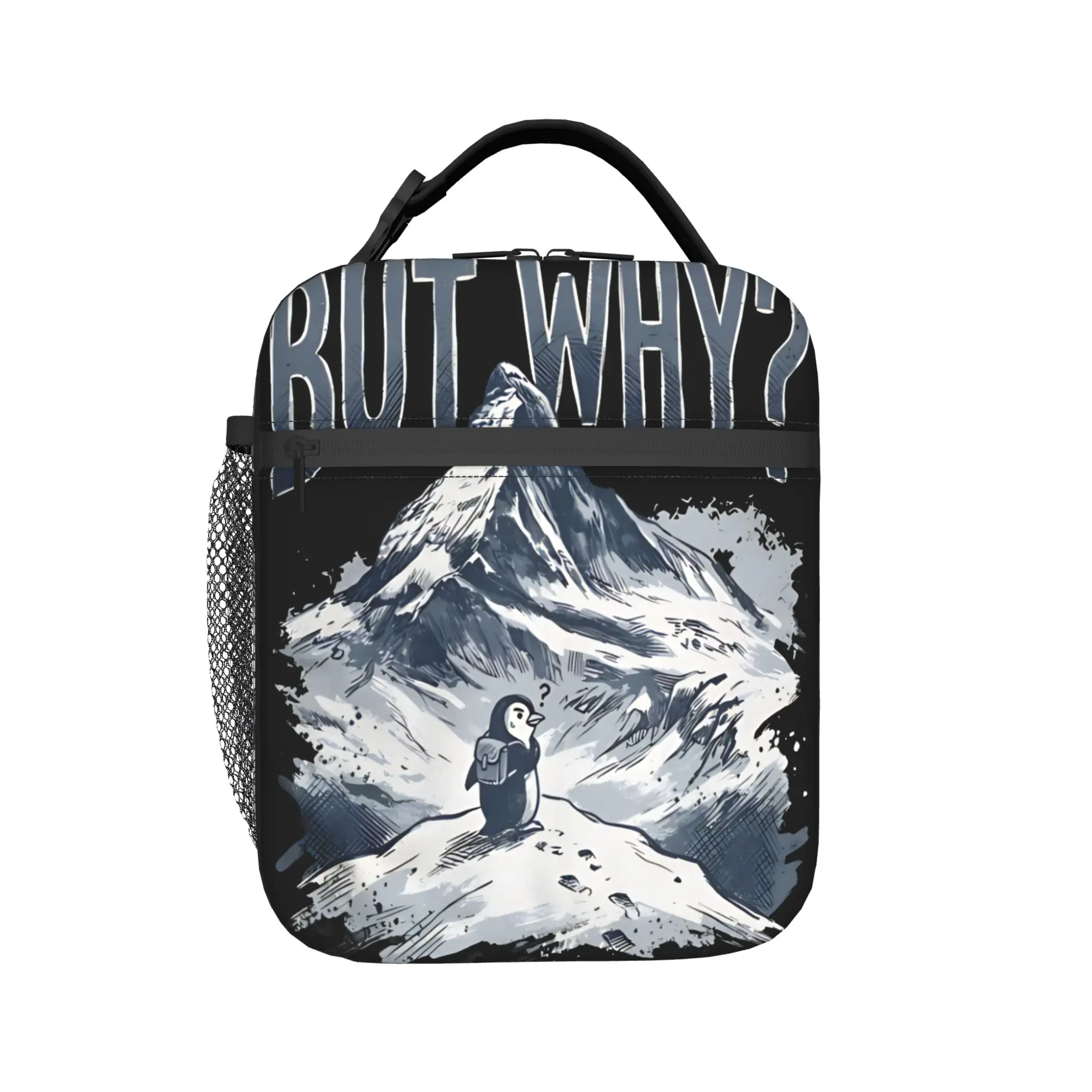Nihilist-Penguin But Why Penguin Thermal Insulated Lunch Bags for Picnic Portable Bento Box Men Women Thermal Cooler Food Box