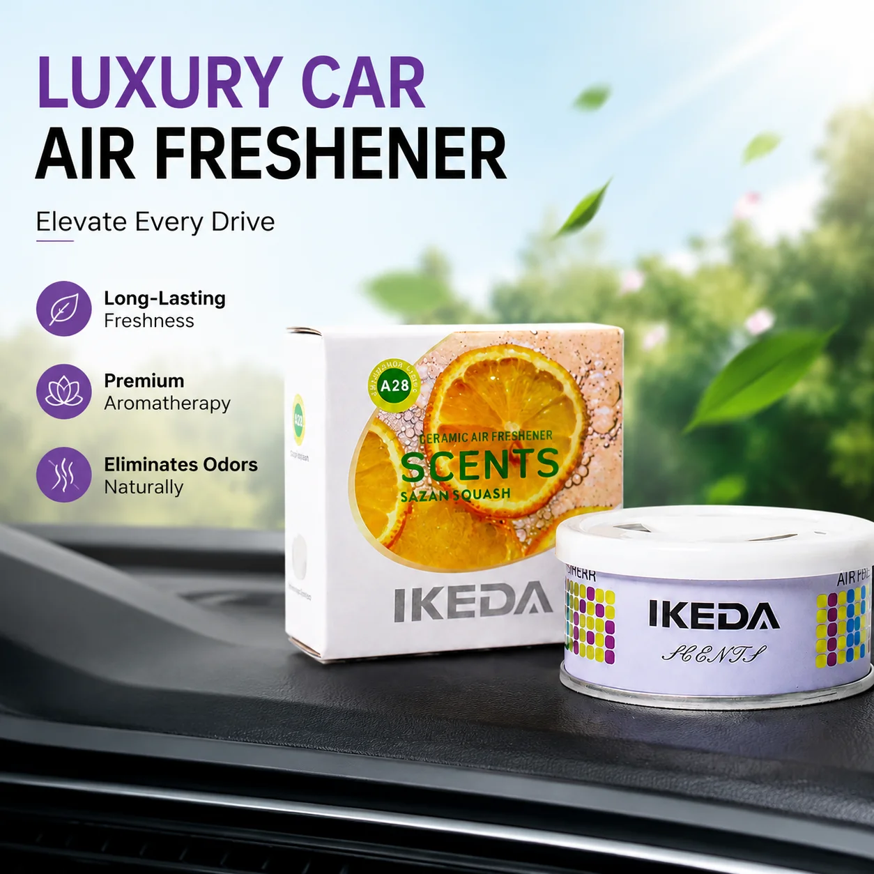 Car Aromatherapy Container Ceramic Scented Perfume Car Air Freshener Deodorizer Luxury Car Diffuser