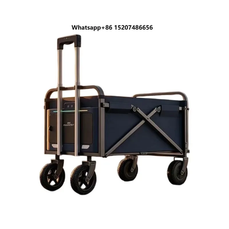 Ultra-light Outdoor Smart Follow Camping Cart with AI Robot, 15kg, Foldable, Frees Your Hands
