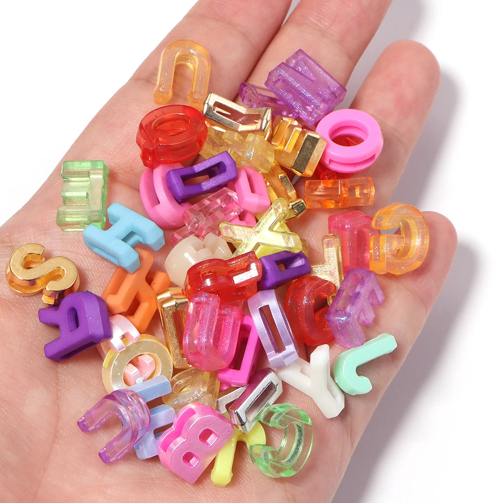 45g/Beutel Gemischte Acryl-Buchstabenperlen mit Großem Loch, Englische Buchstaben, Lose Abstandsperlen für DIY-Schlüsselanhänger, Handyketten und Schmuckherstellung – Detail 5