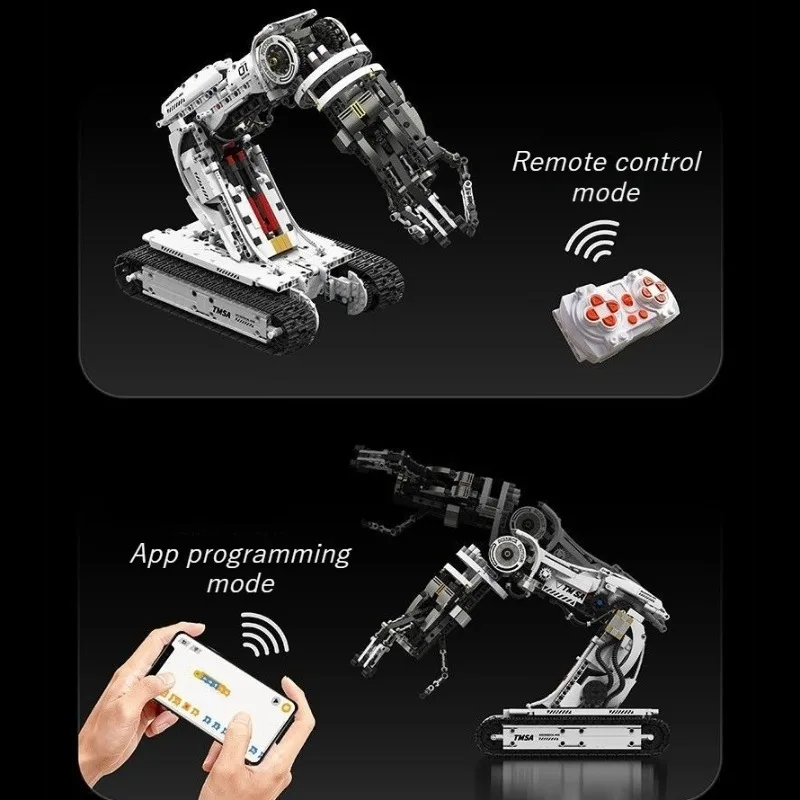 Programmable Remote Control Robot Arm Building Block Set Educational Toy DIY Assemble Mechanical Arm Model Kids Adults Gift