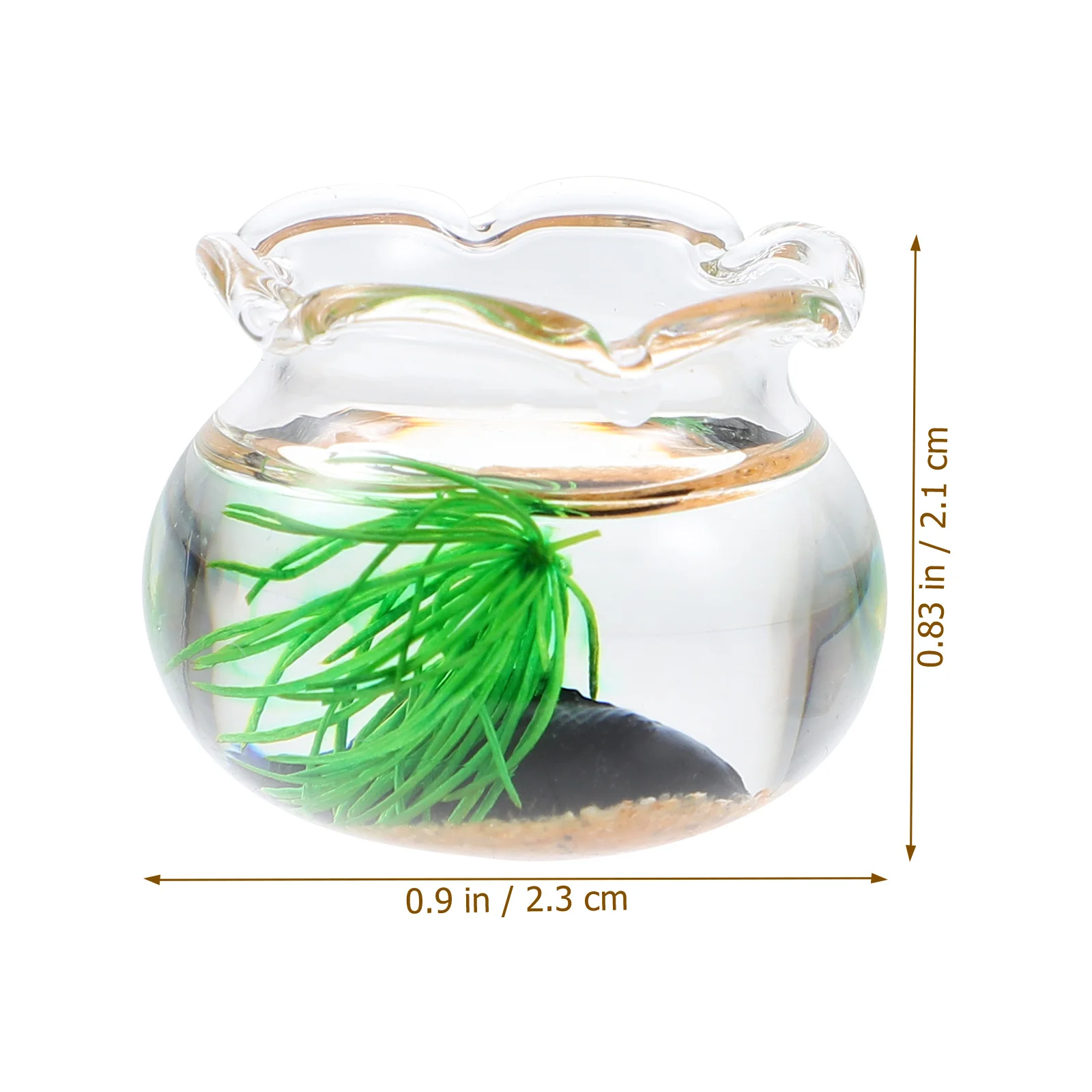 قطعتان من أوعية الأسماك المصغرة للحرف اليدوية وإكسسوارات المنزل وحوض السمك والزجاج المصغر