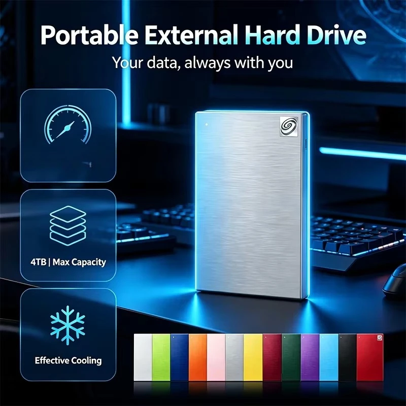Secure Encrypted Backup Premium Portable External SSD for Office & Gaming USB 3.0 Works with PC Laptop Mac 500GB 1TB 2TB 4TB