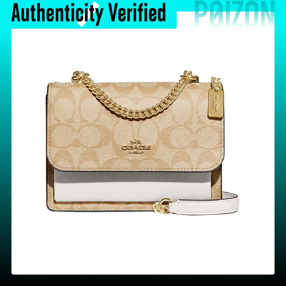 COACH Klare Cow Leather With Artificial Leather Crossbody Bags Mini Women's Light Khaki & Chalk White C9946-IMDQC