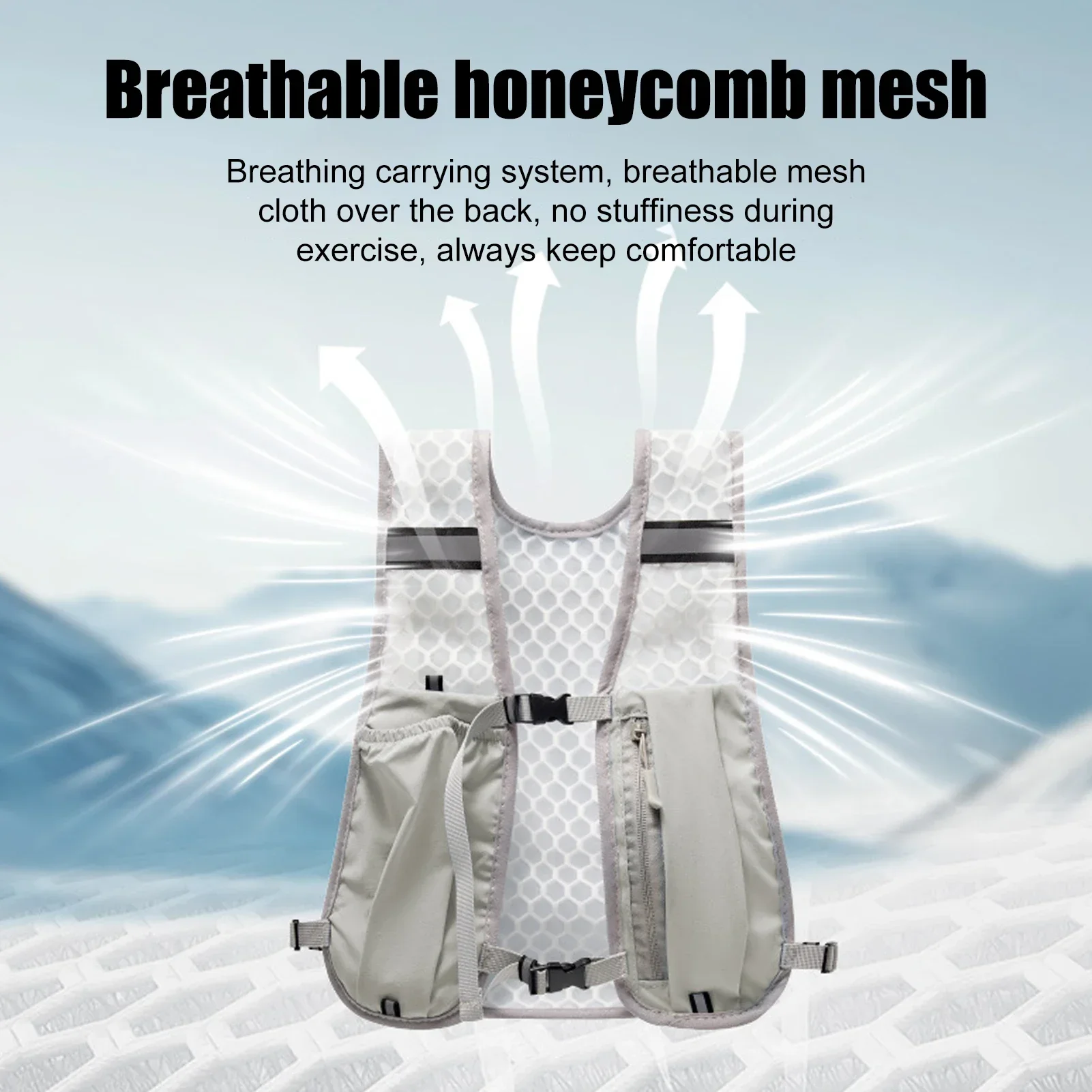 Running Vest Water Backpack Hydration Ultralight Running Pack Reflective Backpack For Women Men Hiking Trail Marathon Cycling