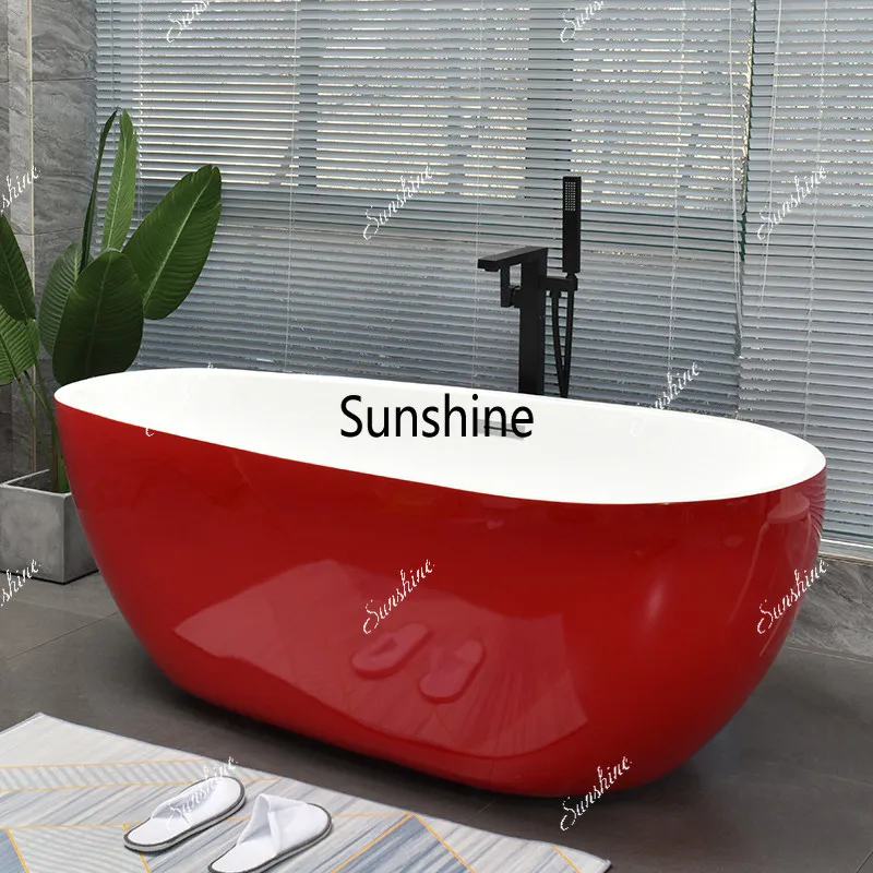 Acrylic drop-shaped adult bathtub B & B home separate bathroom