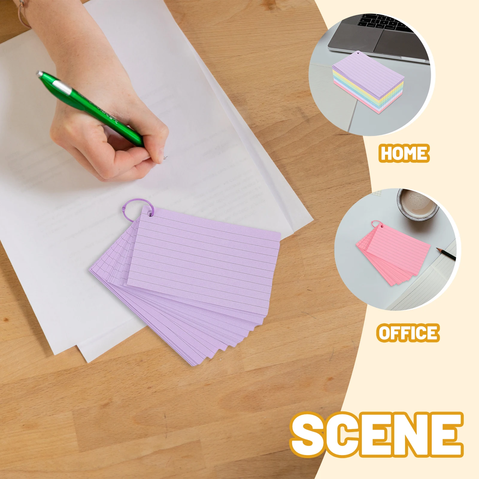 Index Cards With Holes Punched Flash Cards With Rings Studying Note Writing Index Card Lined Note Lattice For Office Study 