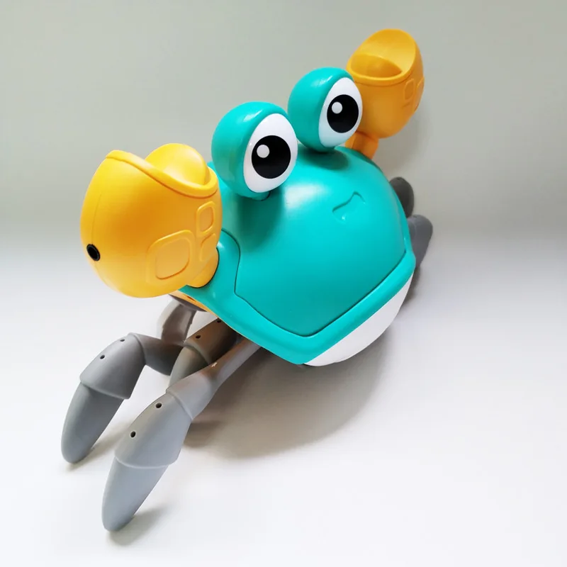 Cartoon Cute Electric Escape Crab Toys Fun Sound Effects Light Up Auto-sensing Crawling Crab Kids Zabawki edukacyjne Prezent urodzinowy