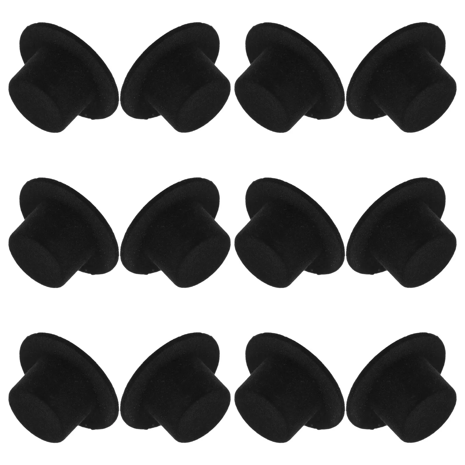 

12 шт. Новогодние декоративные шапочки для самостоятельного украшения, мини-аксессуары для волос, черные шапочки-снеговики для вечеринок