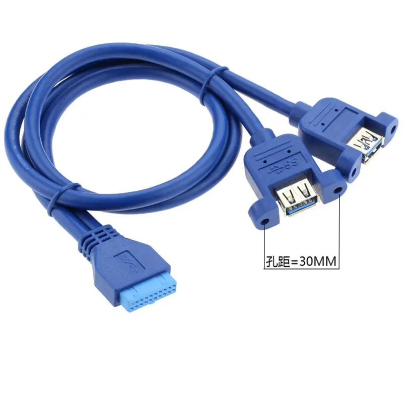 USB 3.0 Front Panel Cable Baffle Motherboard 19pin to 2port Adapter Desktop case front usb3.0 cable 0.3m 0.5m 0.8M