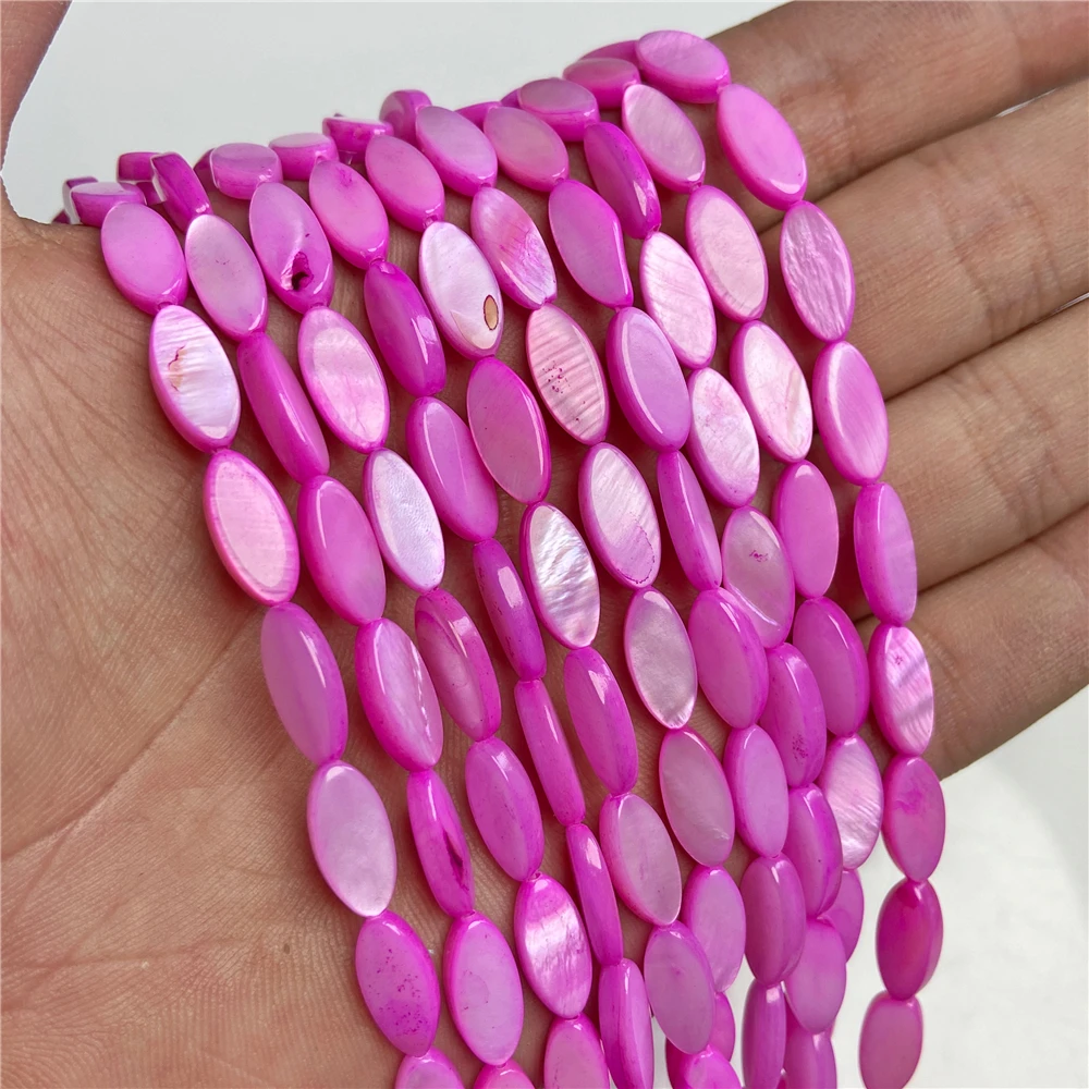 15X6mm Long Stripe Shell Beads Point Stick Mother of Pearl Shell Slice Loose Beads for DIY Making Jewelry Necklace Accessories