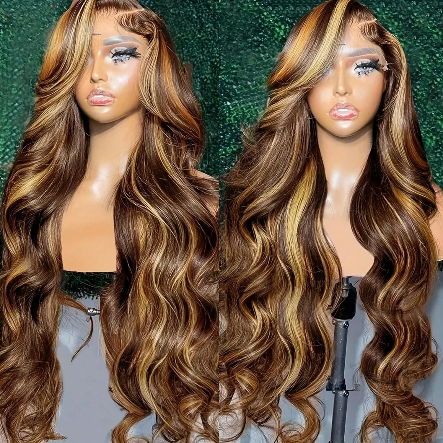 

250 Density Lace Frontal Wig Highlight Honey Blonde Ombre 427 Body Wave Lace Front Wig 13X4 HD Lace Frontal Wig Human Hair