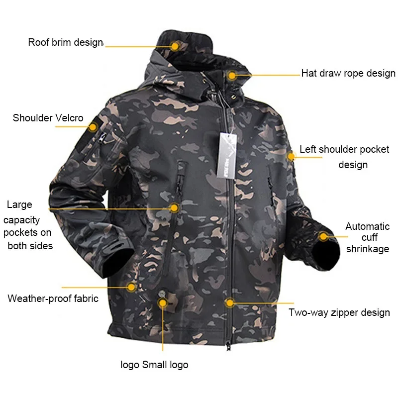 Army Coat Men's Hiking Brand Warm Windbreaker Coat Men Assault Suit Outdoor Winter Thickened Working Clothing