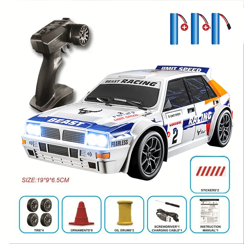 New 4WD RC Car 1:24 Scale Four-wheel Drive Drift With Two Speed Settings 20 Km/h LED Light Children Toys Rechargeable SG204