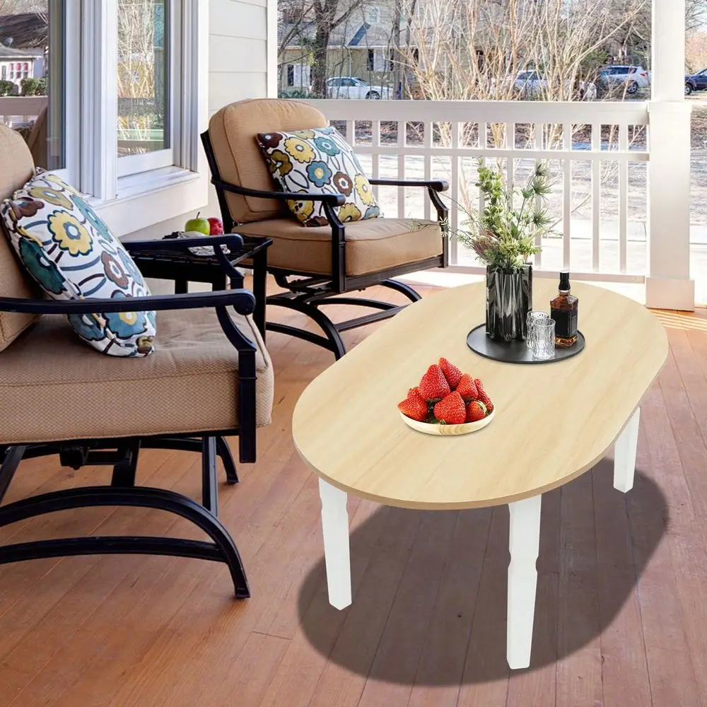 

Coffee Table For Small Spaces, Foldable Small Coffee Table For Living Room, Portable Ellipse Coffee Table 31.5 X 18.9 Modern Mi