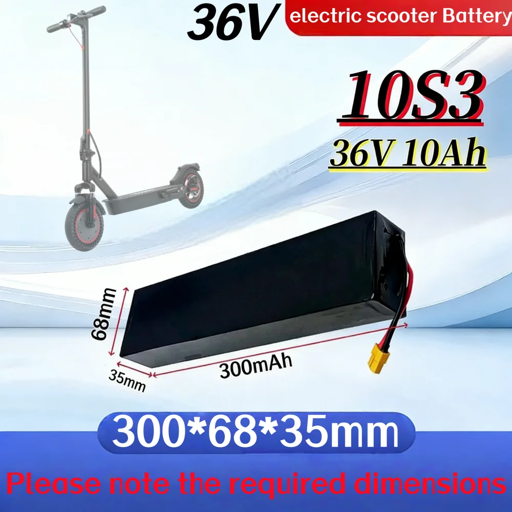 36V 10Ah 10S3P 18650 Battery Pack with BMS and Various Plug Options for Bike Scooter Replacement Power batteries.