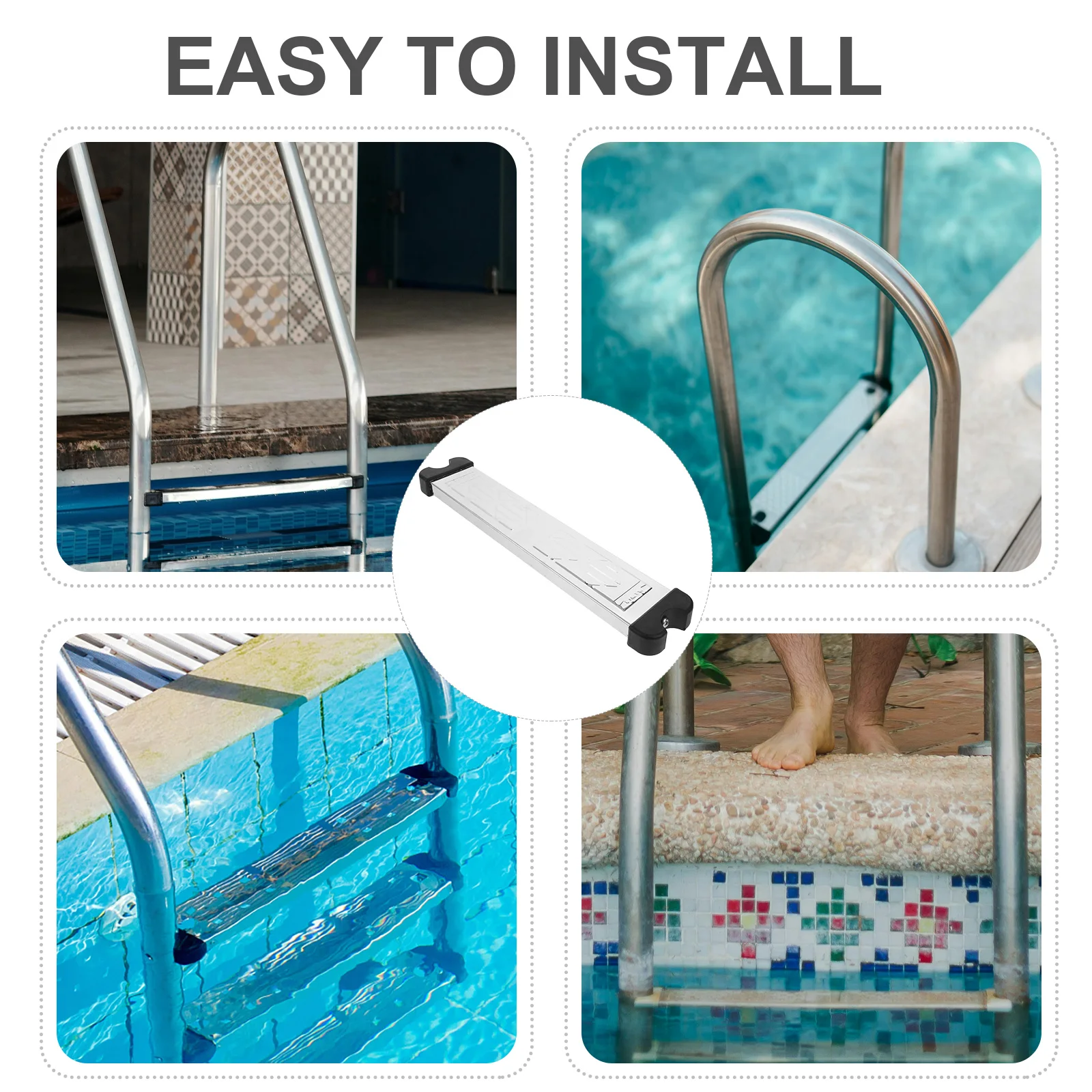 

Stainless Steel 304 Pool Ladder Step Replacement Non Slip Metal Tread Durable Anti Slip For Swimming Pools Steps