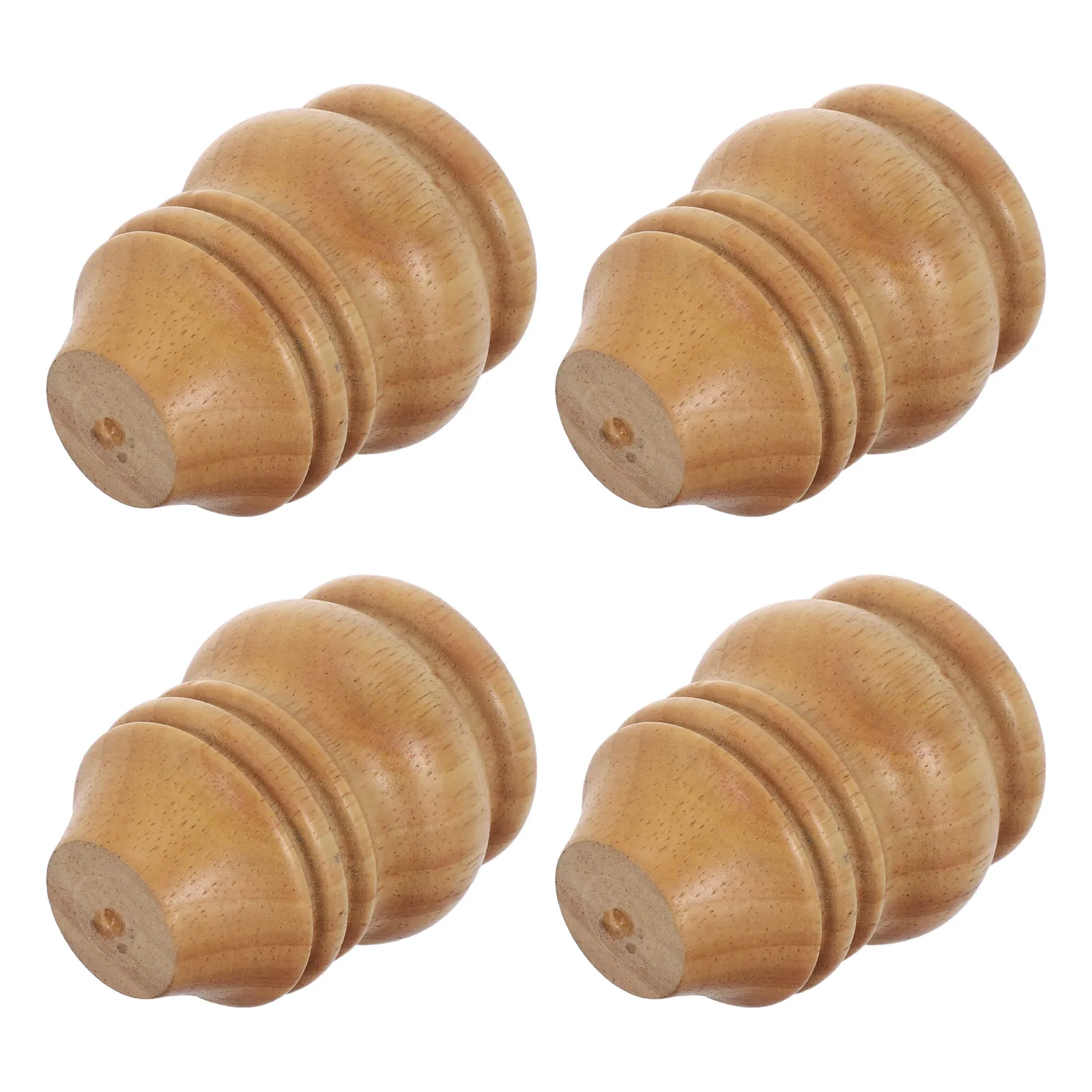 4pcs-rubber-wood-furniture-legs-gourd-shape-turned-heavy-duty-replacement-bed-table-chair-sofa-couch-stool-cabinet-risers