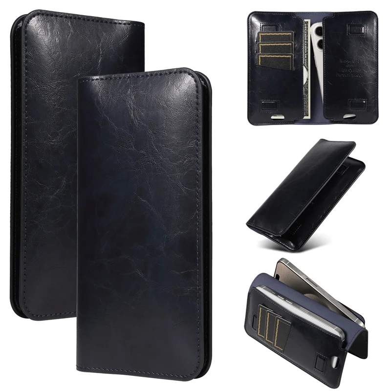 For all models of mobile phones fashionable dual mobile phone card bag magnetic suction multi card wallet case