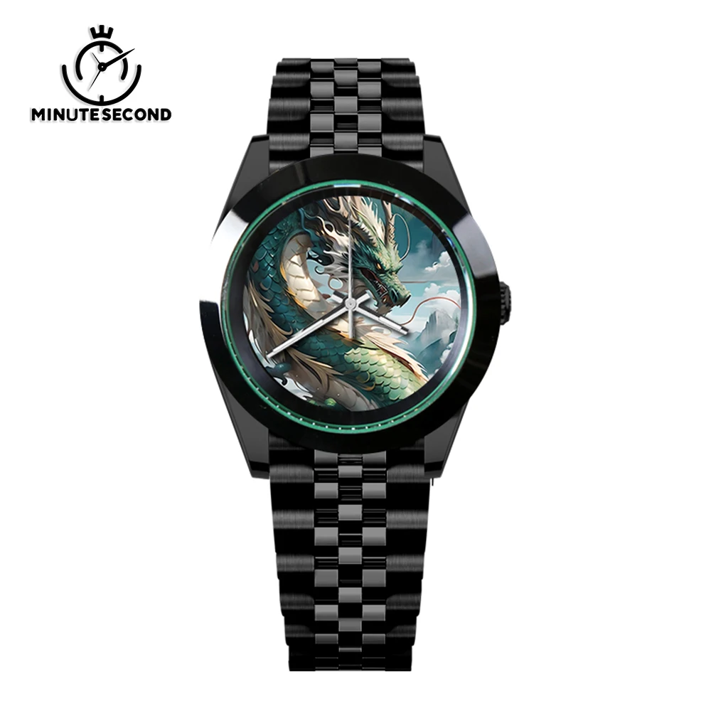 Green Dragon Men's Watches 39MM NH35 Black Oyster Watch Automatic Mechanical Movement Watches Sapphire Crystal Jubilee Strap